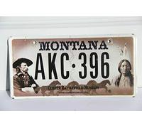 Biopracess Plaque d'immatriculation du Montana Custer Battlefield Museum 15,2 x 30,5 cm