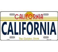 Biopracess Plaque d'immatriculation en métal avec fond de l'État de Californie - 15,2 x 30,5 cm