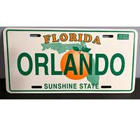 Biopracess Plaque d'immatriculation Floride « Orlando » - Sunshine State Never Exires - 15,2 x 30,5 cm