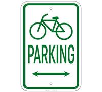 Biopracess Plaque en aluminium pour stationnement de vélo avec double flèche et symbole 20,3 x 30,5 cm