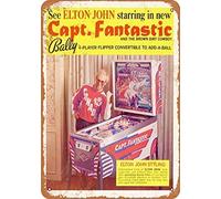 Biopracess Plaque en métal 20,3 x 30,5 cm 1976 Elton John pour machines à flipper Bally