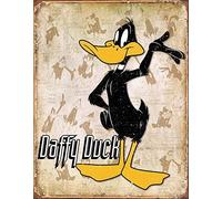 Biopracess Plaque en métal 20,3 x 30,5 cm Daffy Duck - Disposition rétro vintage
