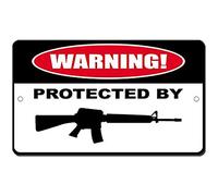 Biopracess Plaque en métal 20,3 x 30,5 cm Image protégée par un fusil de chasse