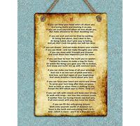 Biopracess Plaque en métal avec citation motivante « If Kipling » - 20,3 x 30,5 cm