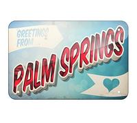 Biopracess Plaque en métal « Greetings from Palm Springs » - Carte postale vintage en métal - 20,3 x 30,5 cm