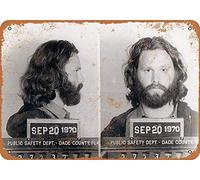 Biopracess Plaque en métal Jim Morrison Mug Shot For Exposure 1969 - 20,3 x 30,5 cm