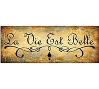 Biopracess Plaque en métal La Vie Est Belle