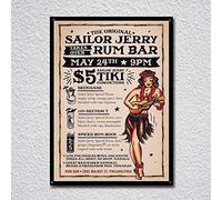 Biopracess Plaque en métal style vintage Sailor Jerry's Rum 20 x 30 cm