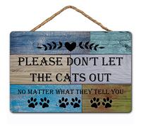 Biopracess Plaque en métal vintage avec inscription « Please Don'T Let The Cats Out No Ter What They Tell You » - 20,3 x 30,5 cm