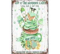 Biopracess Plaque irlandaise en métal rétro vintage pour couronne de St Patrick - Décoration murale - 20,3 x 30,5 cm