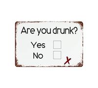 Biopracess Plaque murale rétro en métal avec impression « Are You Drunk » pour salle de bain - 20,3 x 30,5 cm
