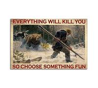 Biopracess Plaque murale vintage en métal pour salle de bain Motif chasseur sauvage 20,3 x 30,5 cm