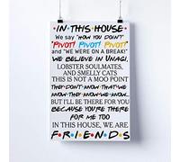 Biopracess Poster humoristique en métal avec citations « In This House We Are Friends » - 20,3 x 30,5 cm