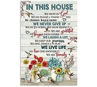 Biopracess Poster mural en métal « In This House We Are Family » - 20,3 x 30,5 cm