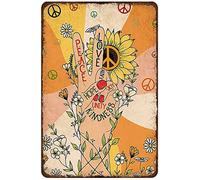 Biopracess Poster Peace And Love Daisy - Décoration murale vintage - Pour chambre à coucher - 20,3 x 30,5 cm