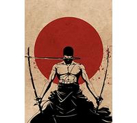 Biopracess Roronoa Zoro One Piece Plaque en métal 20,3 x 30,5 cm
