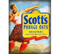 Biopracess Scott'S Porage Oats Cafe Kitchen Shop Plaque en métal vintage 20,3 x 30,5 cm