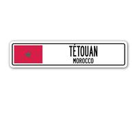 Biopracess Tetouan Plaque de rue Maroc Drapeau Maroc, Ville, Campagne, Route de Route Extérieure/Panneau de Métro 10,2 x 40,6 cm