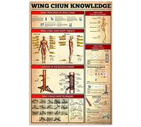 Biopracess Wing Chun Knowledge Metal Signs Basic Principles Of Wing Chun Poster Guide d'apprentissage Kung Fu Plaque en métal rétro vintage Affiche en métal Décoration murale 20,3 x 30,5 cm