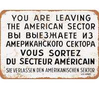 Bioprocess 1962 Checkpoint Charlie Berlin Plaque murale en métal 20,3 x 30,5 cm