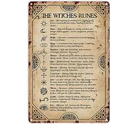Bioprocess Affiche d'art de sorcière The Witches Runes Décoration murale Cadeau Décoration murale Art Décoration murale Affiche en métal 20,3 x 30,5 cm