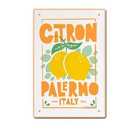 Bioprocess Affiche de cuisine avec citrons italiens, cadeau gastronomique, décoration murale, art insolite, cadeau de pendaison de crémaillère, ferme du milieu du siècle, décoration murale, affiche en