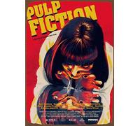 Bioprocess Affiche de film Pulp Fiction de 20,3 x 30,5 cm - Style vintage - Plaque murale publicitaire en métal - SP#180