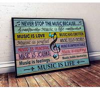 Bioprocess Affiche de musique Music Is Life Poster Note de musique Affiche Musique Décoration d'intérieur Affiche d'art de musique Affiche d'art de musique Poster Cadeau Plaque de décoration murale