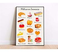 Bioprocess Affiche de pâtisserie française avec téléchargement instantané - Décoration murale de cuisine - 20,3 x 30,5 cm