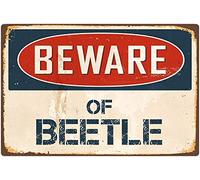Bioprocess Affiche décorative en métal avec inscription « Beware of Beetle », 20,3 x 30,5 cm