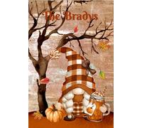 Bioprocess Affiche décorative en métal pour décoration murale de gnome, citrouille, automne, automne, automne, cour, 20,3 x 30,5 cm