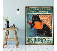 Bioprocess Affiche en métal avec inscription « That_S What I Do I Read Books I Drink Wine And I Know Things » - 20,3 x 30,5 cm