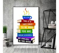 Bioprocess Affiche murale de l'espace sûr LGBT Pride école bureau décoration murale arc-en-ciel Lesbiennes et Gay Design LGBT Pride Poster égalité Art décoration murale affiche en métal 20,3 x 30,5 cm