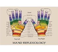 Bioprocess Affiche murale en métal pour massothérapeute - Réflexologie des mains - 20,3 x 30,5 cm