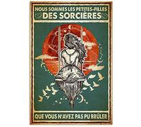 Bioprocess - Affiche Rectangulaire en Métal 30 x 20 cm - Art Mural - Nous Sommes Les Petites Filles Des Sorcières Café, bar, maison, cour murale