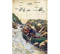 Bioprocess Affiche vintage en métal avec leurre de pêche à la mouche, cabane de truite, décoration murale, 20,3 x 30,5 cm