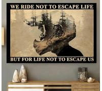 Bioprocess Affiche Vintage Ride To Escape Life Métal, 20,3 x 30,5 cm, Décoration Murale pour Salle à Manger, Poster