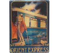 Bioprocess Affiche vintage The Orient Express - Décoration murale en métal - 20,3 x 30,5 cm