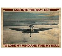 Bioprocess And Into The Sky I Go To Lose My Mind And Find My Soul Décoration murale de cuisine Décoration murale Affiche en métal 20,3 x 30,5 cm