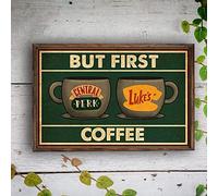 Bioprocess But First Coffee Central Café, Perk Luke'S Poster humoristique Plaques Art pour salon, café, bar, décoration murale, affiche en métal 20,3 x 30,5 cm