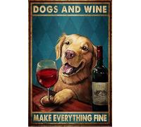 Bioprocess Golden Retriever Dogs and Wine Make Everything Make Fine Decor Poster mural en métal 20,3 x 30,5 cm