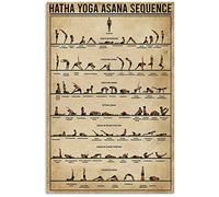 Bioprocess Hatha Yoga Asana Séquence Cadeau pour Yogaer Décoration murale Art mural Cadeau Poster en métal 20,3 x 30,5 cm
