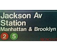 Bioprocess Jackson Avenue Station Brooklyn Manhattan Subway Sign Collectible Street Metal Signes Poster 20,3 x 30,5 cm
