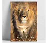 Bioprocess Judas Lion of God Lamb Affiche religieuse en métal peinture en métal pour bar bar décoration murale affiche en métal 20,3 x 30,5 cm