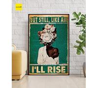 Bioprocess Maya Angelou Still I Rise, décoration murale inspirante - Plaque en métal, 30 x 20 cm