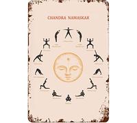 Bioprocess Moon Salutation, Yoga Wall Decor Wall Decor Kitchen Decor Wall Decor Poster Metal Sign 20,3 x 30,5 cm