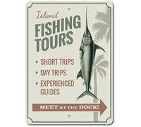 Bioprocess Panneau en aluminium avec inscription « Fishing Tours » - 20,3 x 30,5 cm