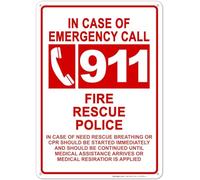 Bioprocess Panneau en métal rétro humoristique « In Case Of Emergency Call 911 » 20,3 x 30,5 cm