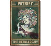 Bioprocess Petrify Poster de beauté Métallisé Patriarchy Salle de bain Chambre Famille Café supermarché Restaurant Plaque Poster Café Art mural Cadeau Décoration murale Poster Métal 20,3 x 30,5 cm
