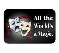 Bioprocess Plaque décorative en métal « All The World's A Stage Comedy Tragedy Drama Masks Théâtre Théâtre » Plaque en aluminium 20,3 x 30,5 cm